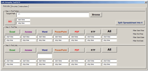 SOLVED! Old Problem: Validating and Updating MS Office Links on a Changing Network 4 Link Integrity Tool GUI for Microsoft Access and PowerPoint file validation.